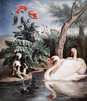 2055-T2 | 50cm x 61cm | chien et canards 